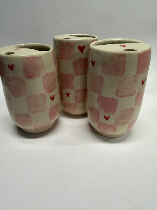 Pink checkered To-Go Mug